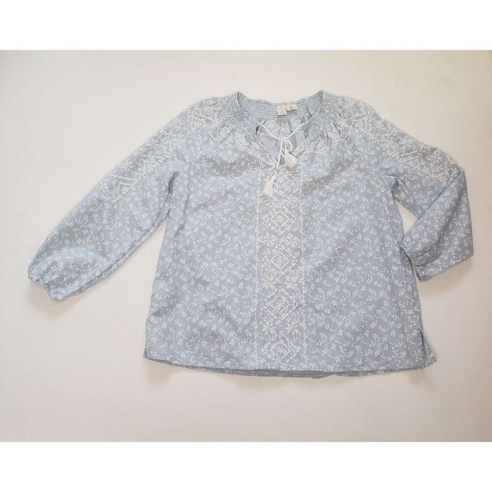 JOIE Peasant Blouse Women's Size Small Embroidered Blue Boho Cottage Core Fairy - Picture 14 of 16